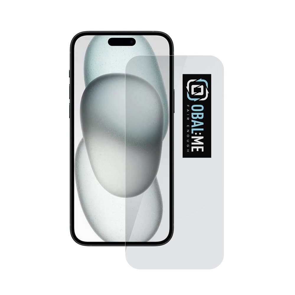 Калено стъклено защитно покритие за дисплея на iPhone 15 - OBALME Tempered Glass Screen Protector 2.5D (прозрачен)
