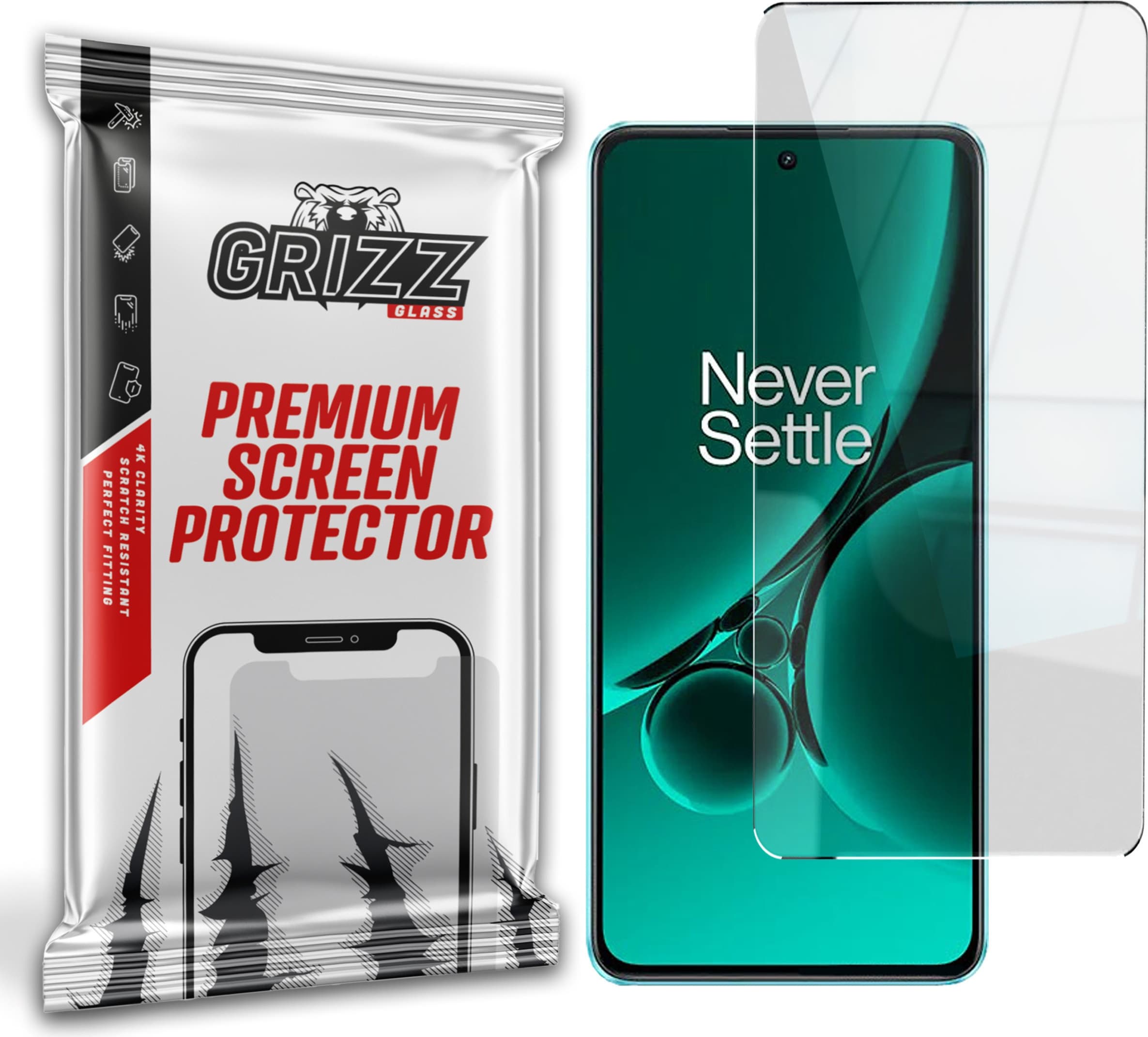 Хибридно защитно покритие за дисплея на OnePlus Nord CE 3 (прозрачно) - GrizzGlass HybridGlass Screen Protector (един брой)