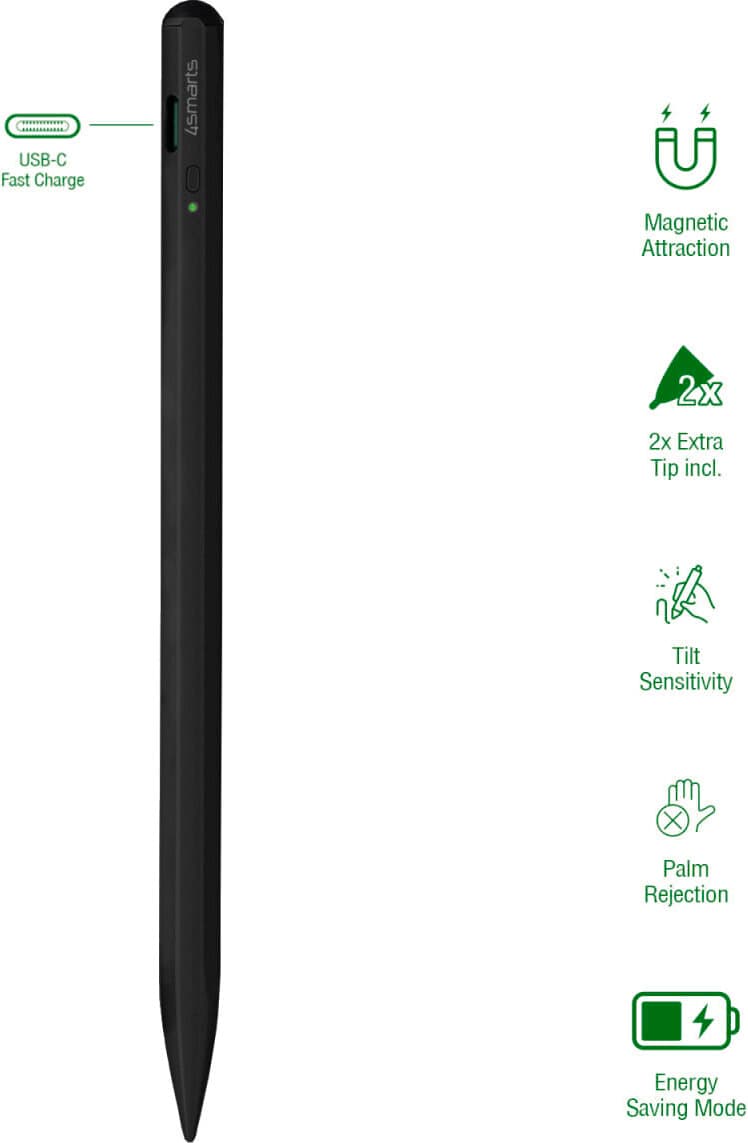Професионална писалка за iPad - 4smarts Active Pencil Pro 3 Stylus (черен)