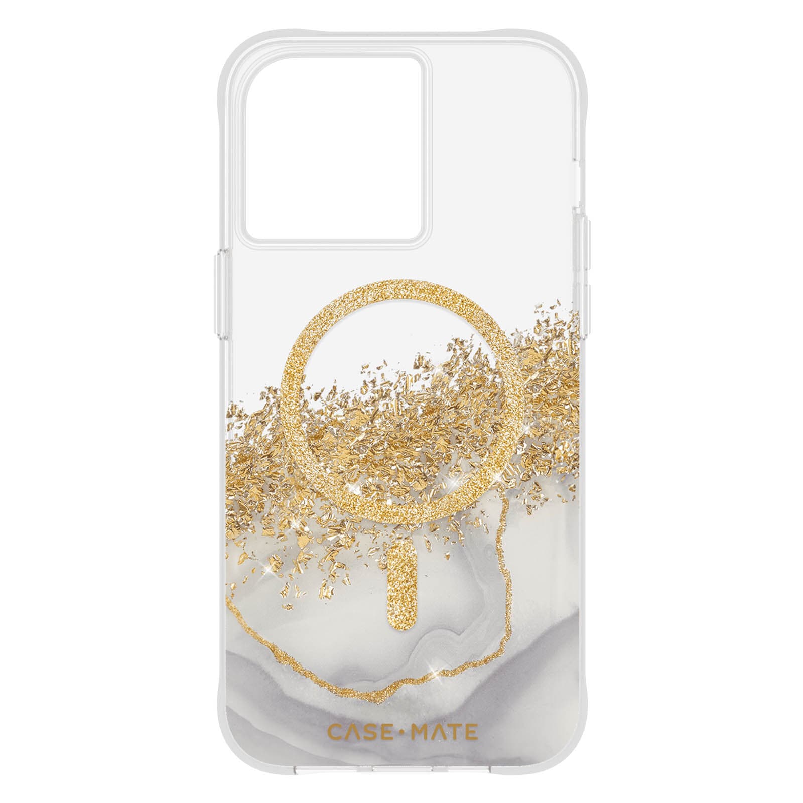 Дизайнерски удароустойчив кейс със златни нишки и MagSafe за iPhone 15 Pro - CaseMate Karat Marble MagSafe Case (прозрачен)