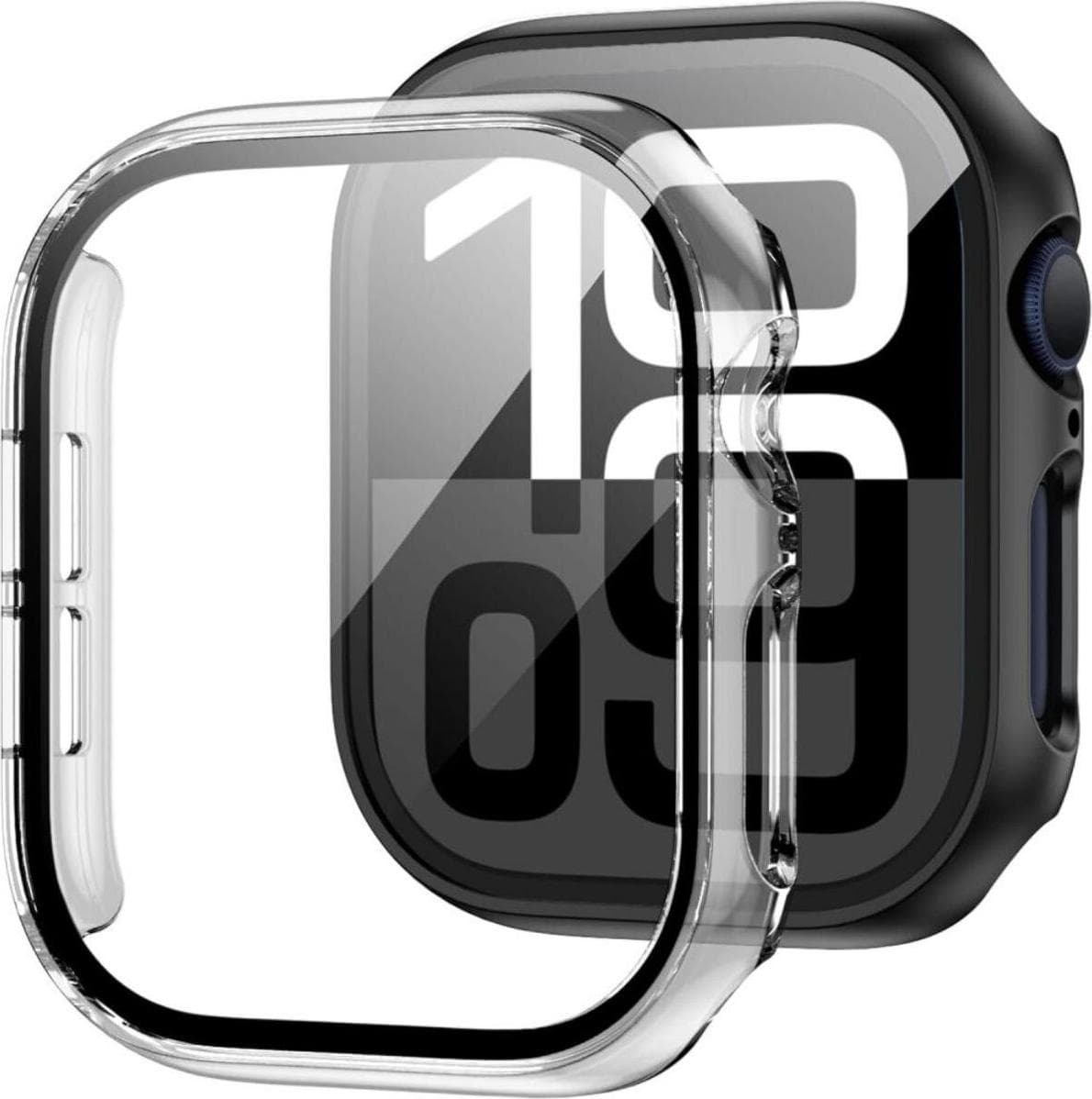 Качествен твърд кейс с вграден стъклен протектор за дисплея на Apple Watch 10 46мм (2024) - Tech-Protect Defense360 Case (прозрачен)