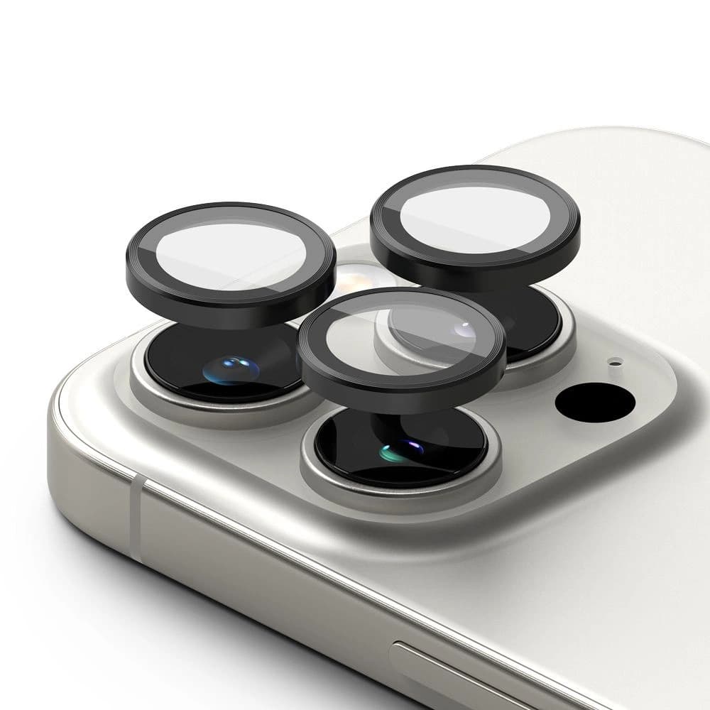2 комплекта предпазни стъклени лещи за камерата на iPhone 16 Pro, iPhone 16 Pro Max - Ringke Camera Lens Frame Glass Protector 2 Pack (черен)