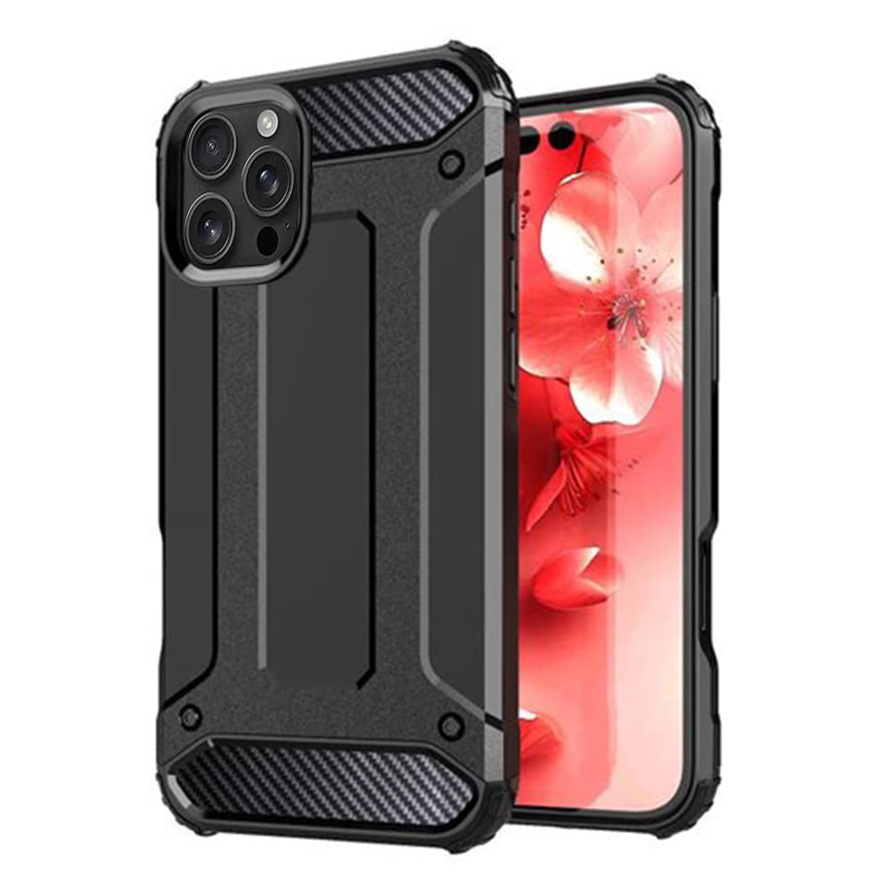 Хибриден удароустойчив кейс за iPhone 16 Pro - Techsuit Hybrid Armor Case (черен)