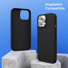 Силиконов (TPU) калъф с MagSafe за iPhone 16 Pro Max - Prio Liquid Silicone Case Mag (черен)