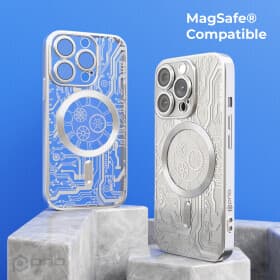 Тънък силиконов (TPU) калъф с MagSafe за iPhone 16 Pro Max - Prio Elegant MagSafe Case (сребрист-прозрачен)