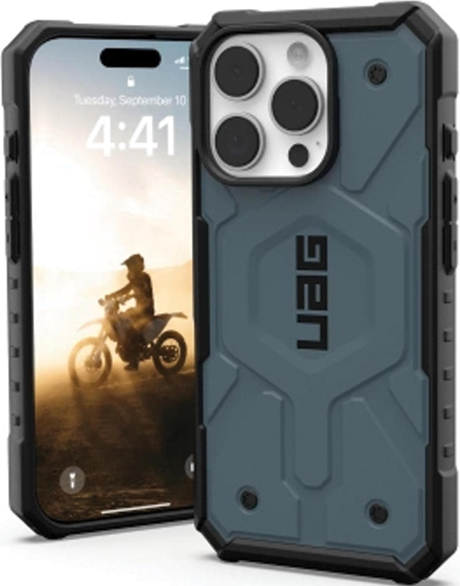Удароустойчив хибриден кейс с MagSafe за iPhone 16 Pro - Urban Armor Gear Pathfinder MagSafe Case (син)