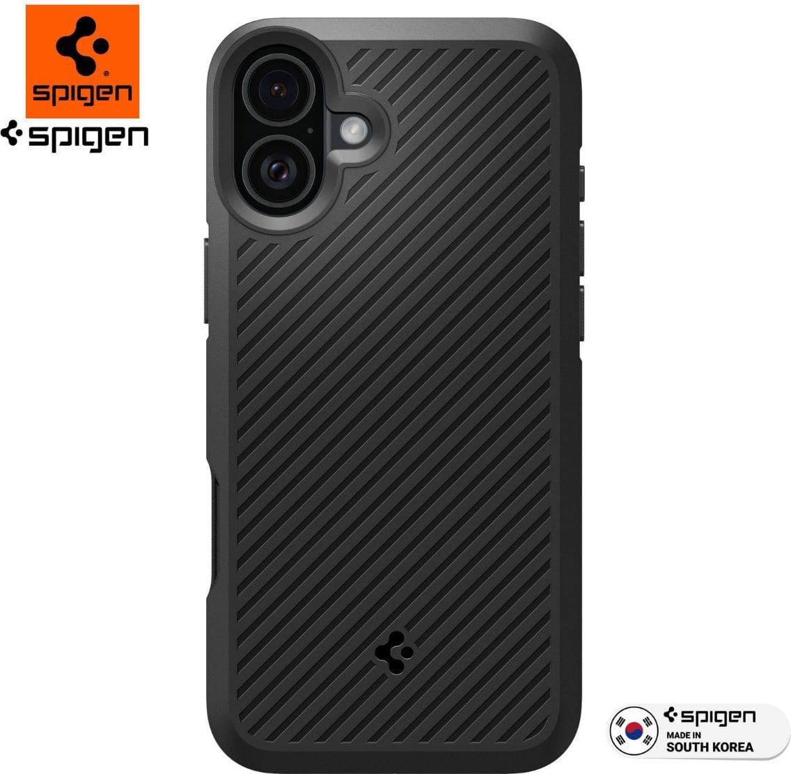 Силиконов (TPU) калъф с висока степен на защита за iPhone 16 Plus - Spigen Core Armor Case (черен)