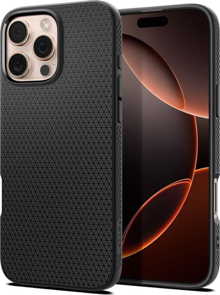 Силиконов (TPU) калъф с висока степен на защита за iPhone 16 Pro - Spigen Liquid Air Case (черен)