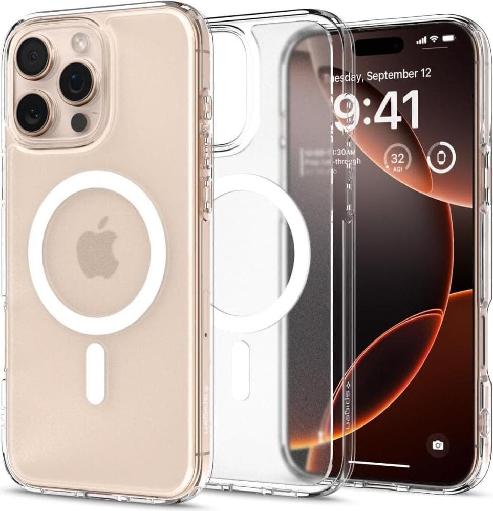 Хибриден кейс с висока степен на защита с MagSafe за iPhone 16 Pro (прозрачен-мат) - Spigen Ultra Hybrid MagSafe Case