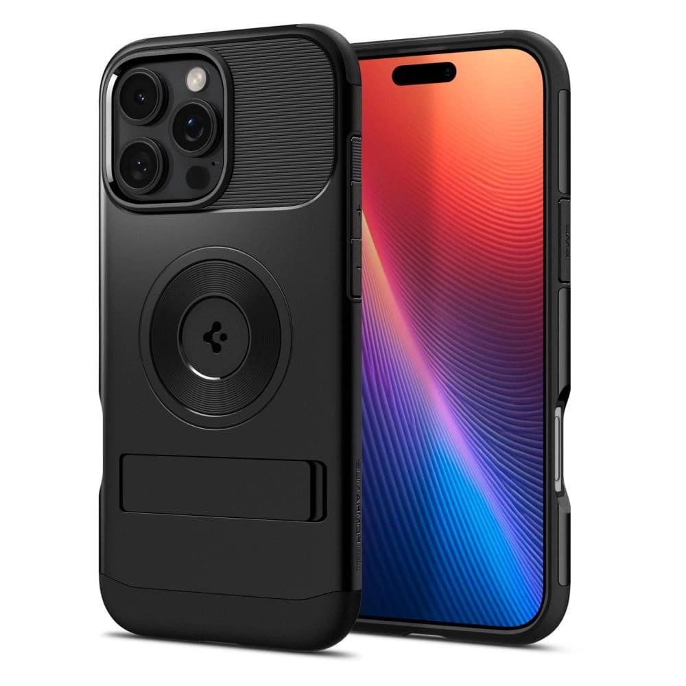 Хибриден кейс с най-висока степен на защита с MagSafe за iPhone 16 Pro - Spigen Slim Armor MagSafe Case (черен)