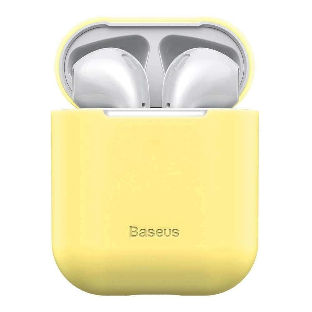 Защитен калъф Baseus Super Thin Silica Gel Case за Apple Airpods / Apple Airpods 2, жълт