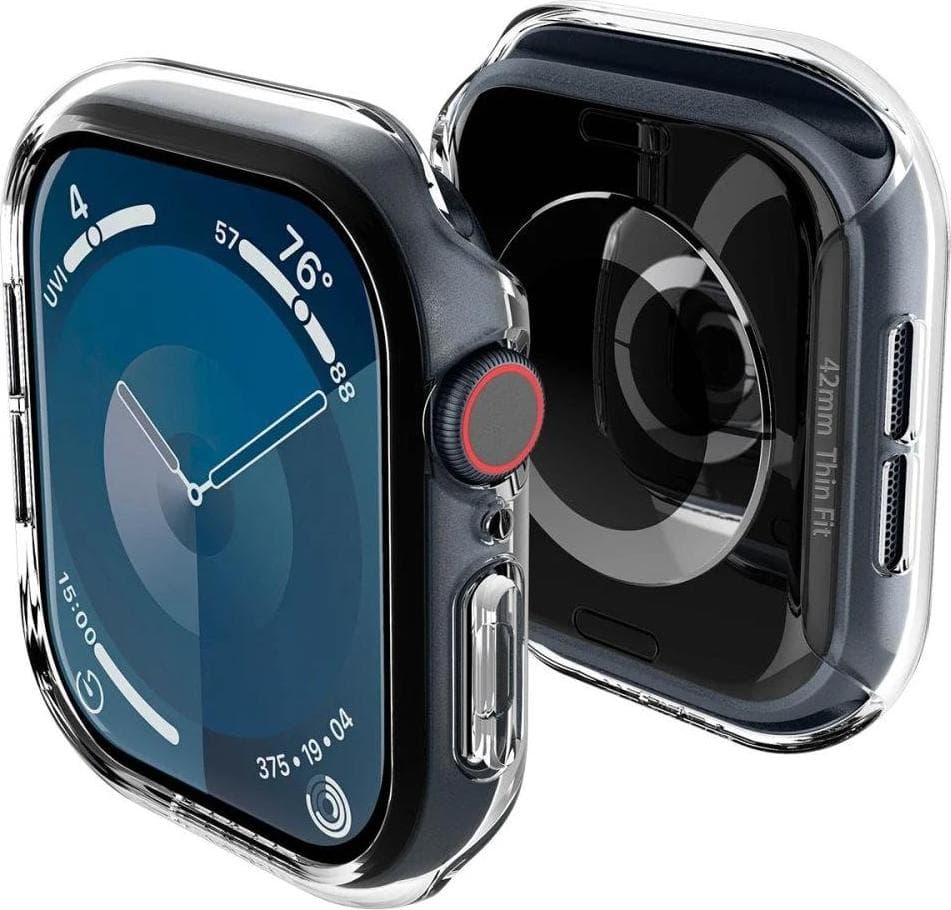 Качествен твърд кейс за Apple Watch 10 42мм (2024) - Spigen Thin Fit Case (прозрачен)