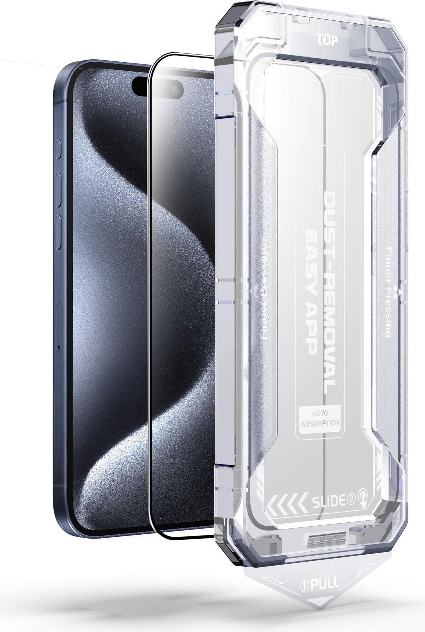 Стъклено защитно покритие за дисплея на iPhone 16 Plus - Mobile Origin Screen Guard Full Cover Tempered Glass (черен-прозрачен)