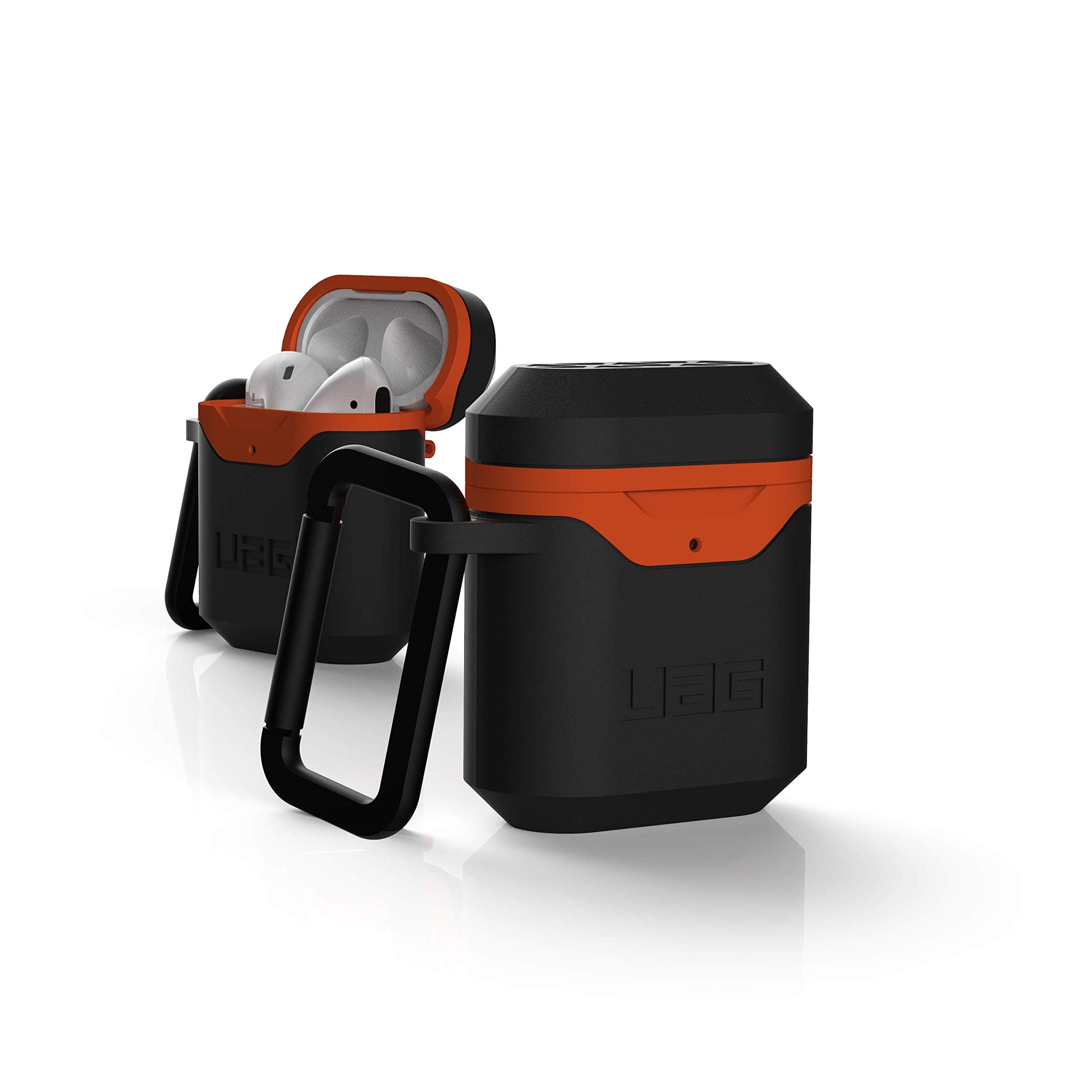 Защитен калъф Urban Armor Standard Issue Hard Case за Apple Airpods / Apple Airpods 2, водоустойчив, черен/оранжев