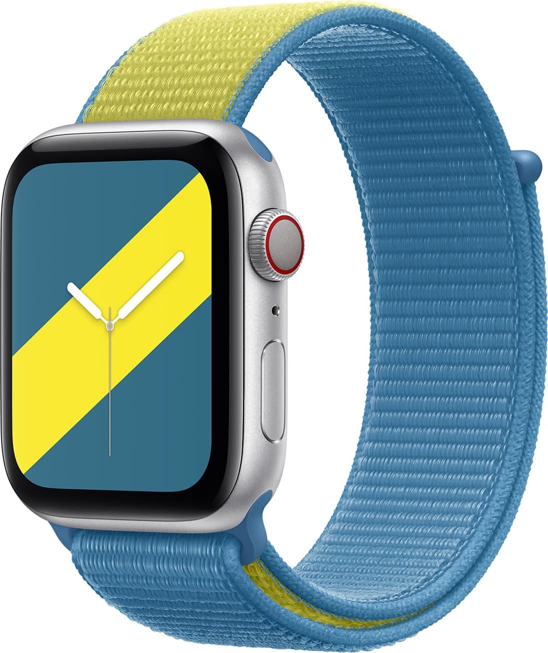 Оригинална текстилна каишка за Apple Watch 38мм, 40мм, 41мм, 42мм (2024) - Apple Sweden Sport Loop (син-жълт)