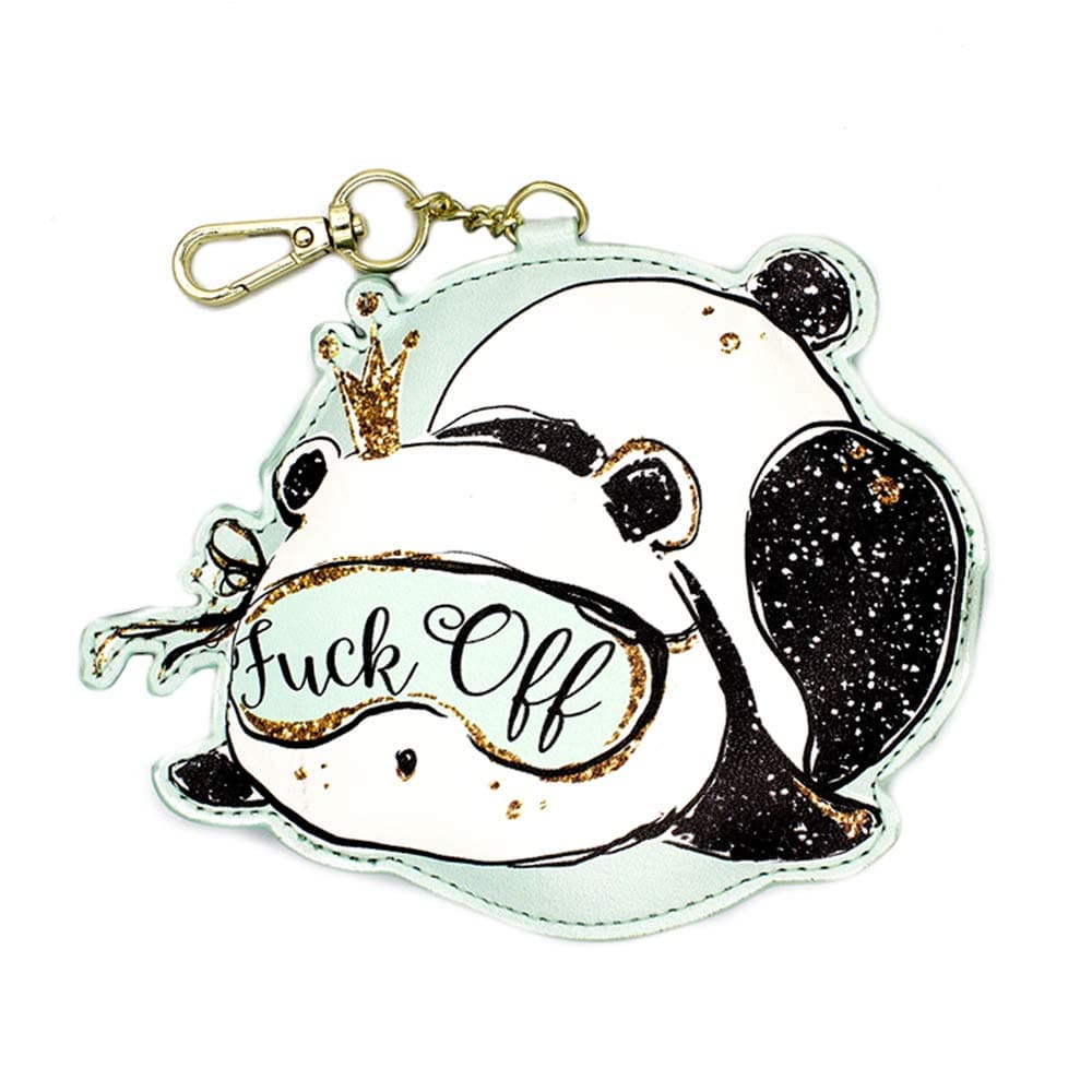 Компактна външна батерия с 1xUSB-A изход за мобилни устройства - 3D Panda Power Bank With Keyring 2200 mAh (бял-черен)