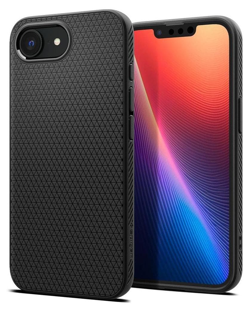 Силиконов (TPU) калъф с висока степен на защита за iPhone 16e - Spigen Liquid Air Case (черен)