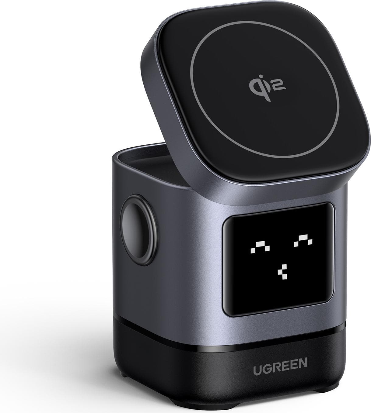 Поставка (пад) за безжично зареждане за iPhone с MagSafe, Apple Watch, AirPods и Qi съвместими мобилни устройства - Ugreen Uno Wireless Charger Qi2 15W (черен)