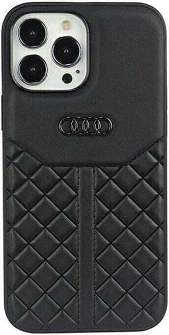 Дизайнерски кожен кейс за iPhone 13 Pro, iPhone 13 - Audi Genuine Leather Case (черен)