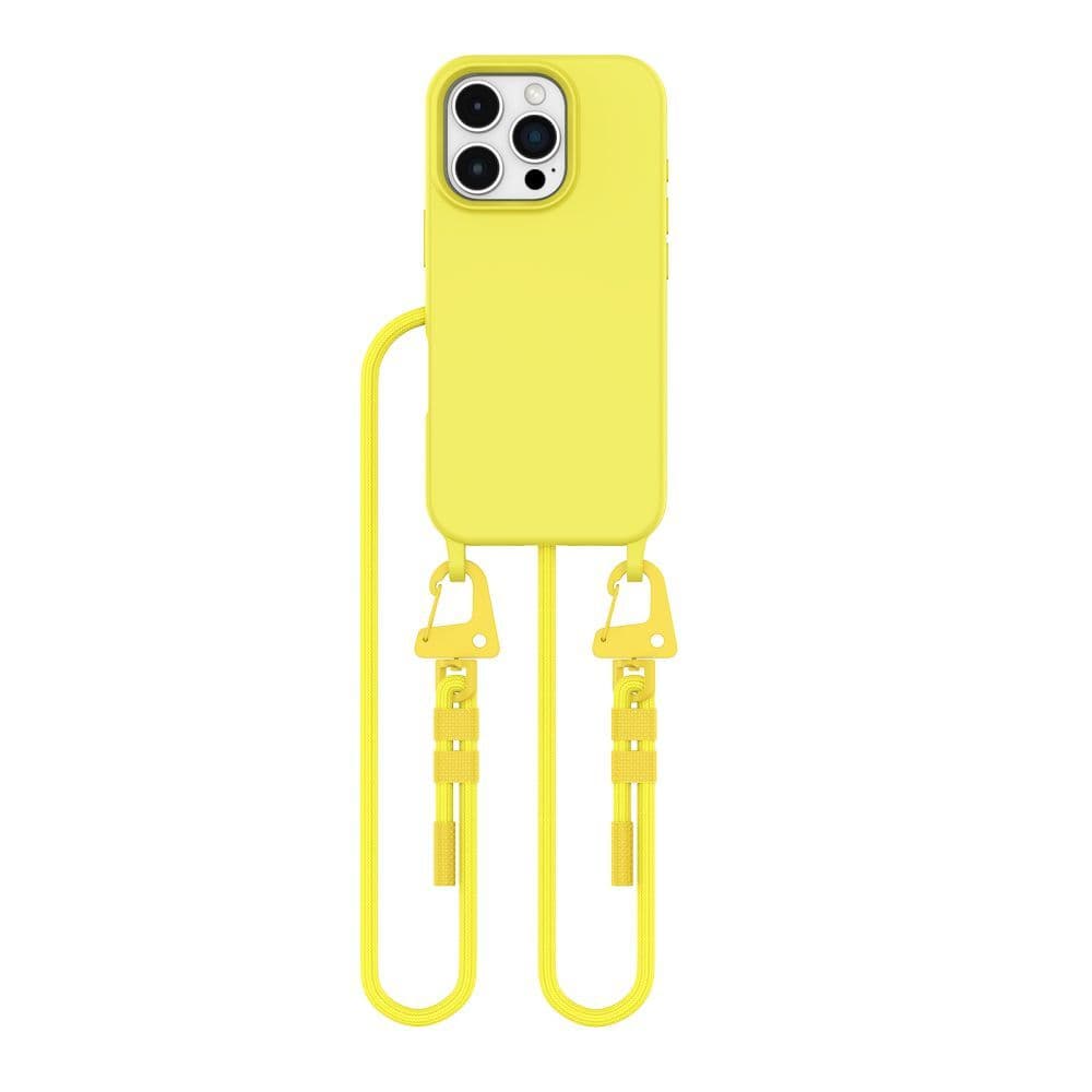 Силиконов (TPU) калъф с MagSafe и връзка за носене за iPhone 16 Pro - Tech-Protect Magnecklace MagSafe Case (жълт)