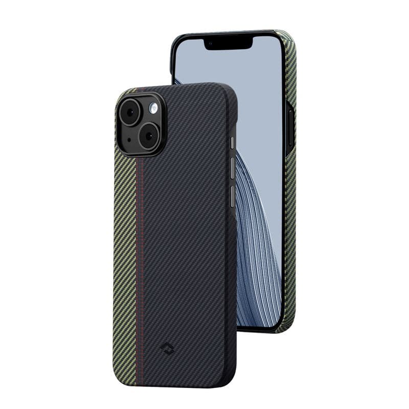 Кевларен кейс с MagSafe за iPhone 14 Plus (черен-зелен) - Pitaka MagEZ 3 600D Fusion Weaving Aramid Fiber MagSafe Case