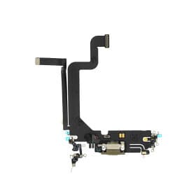 Резервен лентов кабел с Lightning конектора и долните микрофони за iPhone 14 Pro Max - OEM iPhone 14 Pro Max System Connector and Flex Cable (златист)