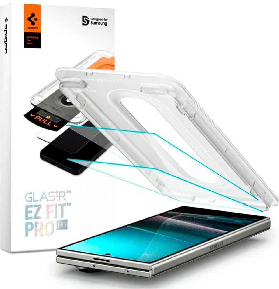 2 броя стъклени защитни покрития за дисплея на Samsung Galaxy Z Fold7 - Spigen Glas.tR EZ Fit Pro Tempered Glass 2 Pack (прозрачен)
