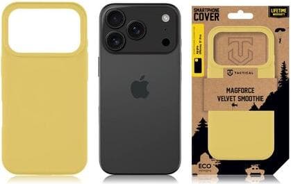Силиконов калъф с MagSafe за iPhone 17 Pro - Tactical MagForce Velvet Smoothie Cover (жълт)