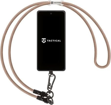 Универсална връзка за носене през врата за смартфони с вграден USB-C към USB-C кабел - Tactical Wire Snake USB-C Universal Phone Lanyard Cable 60W (бежов)