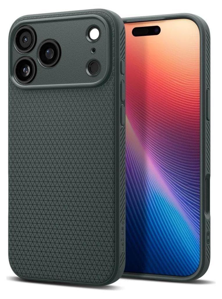Удароустойчив силиконов (TPU) калъф за iPhone 17 Pro Max - Spigen Liquid Air Case (зелен)