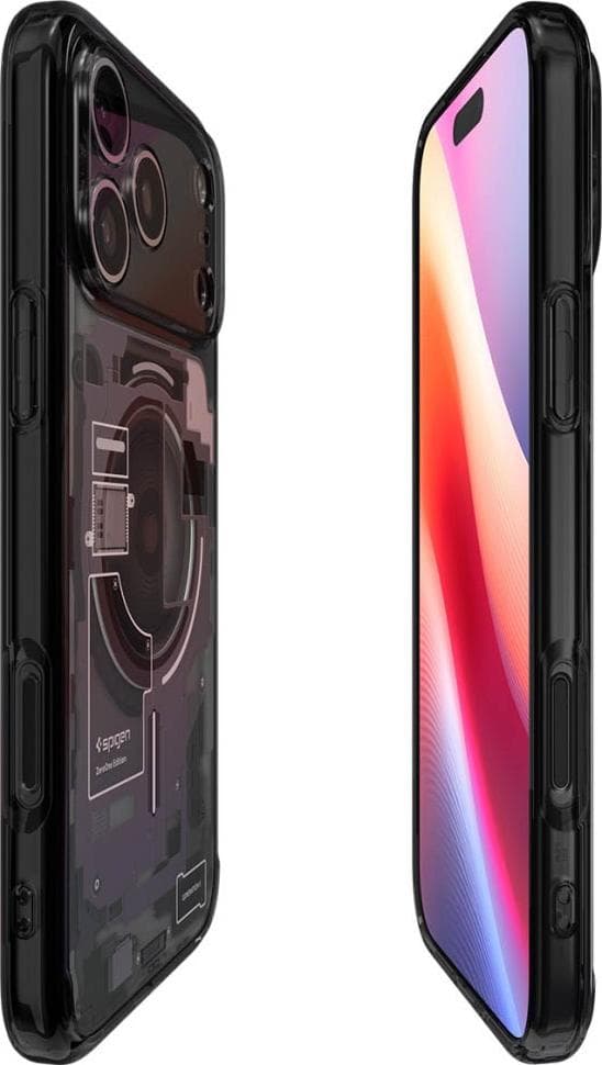 Хибриден кейс с висока степен на защита с MagSafe за iPhone 17 Pro Max - Spigen Ultra Hybrid MagSafe Zero One Case (прозрачен-черен)