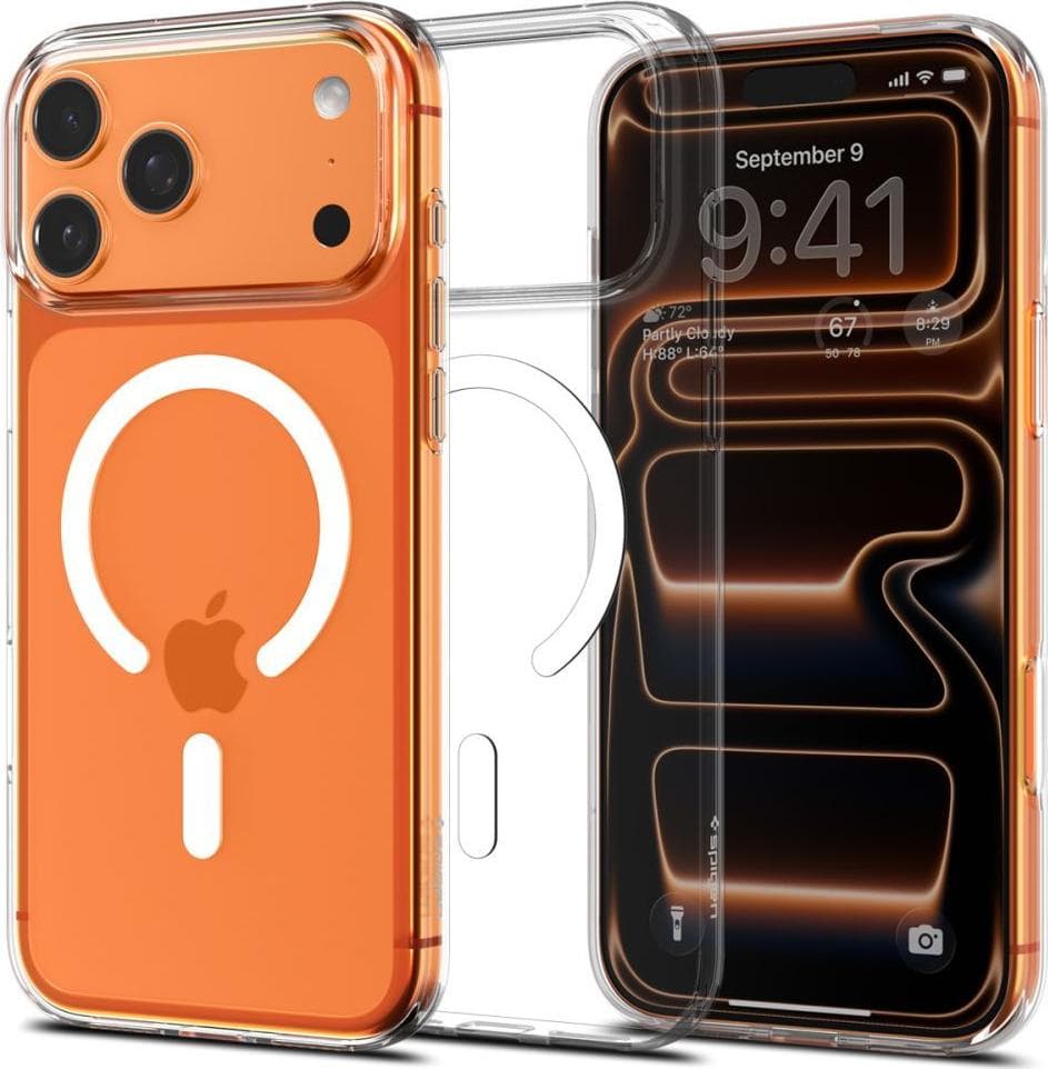 Тънък силиконов (TPU) калъф с MagSafe за iPhone 17 Pro - Spigen Liquid Crystal MagSafe Case (прозрачен-бял)