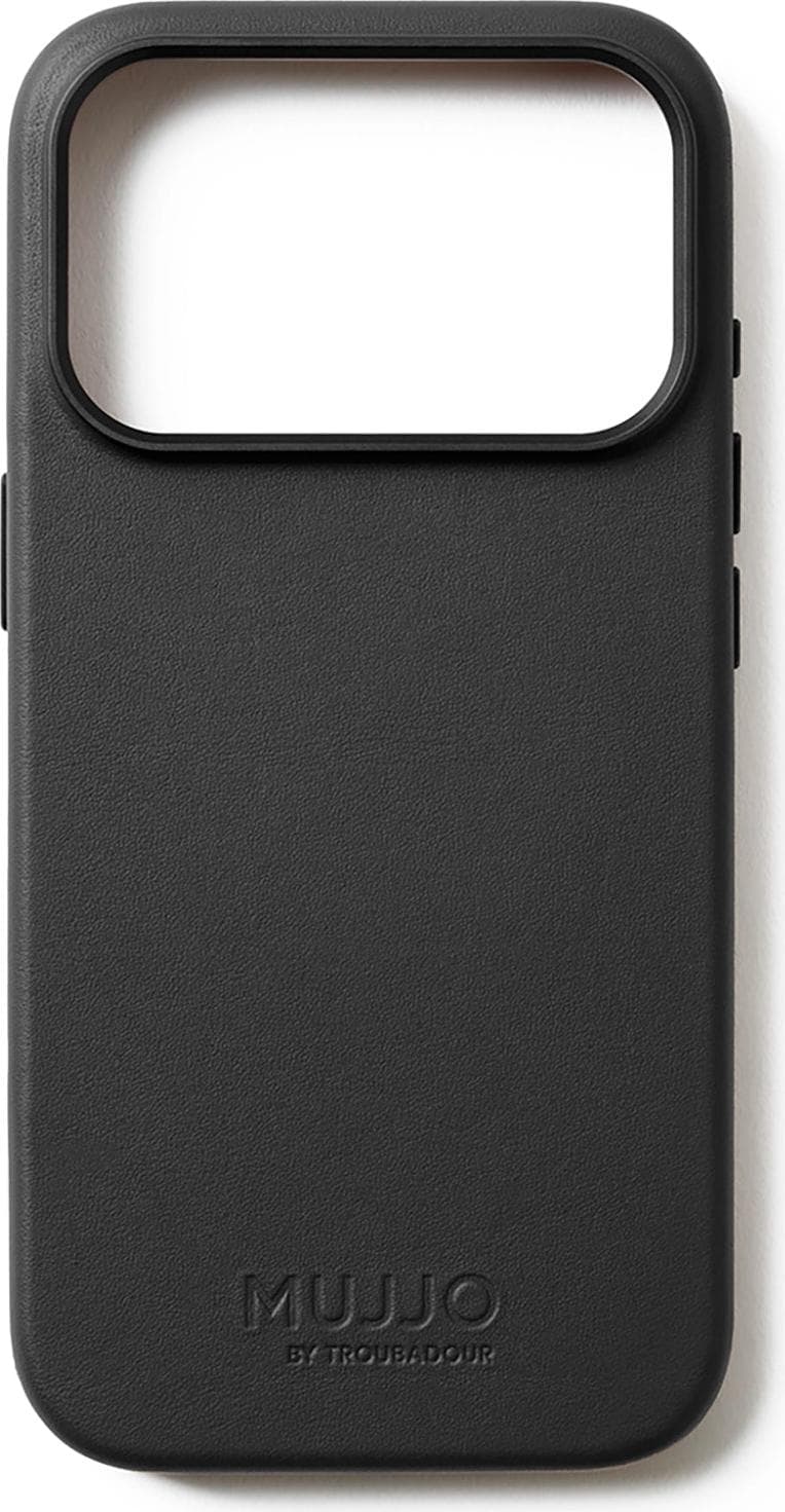Премиум кожен (естествена кожа) кейс с MagSafe за iPhone 17 Pro - Mujjo Full Leather MagSafe Case (черен)