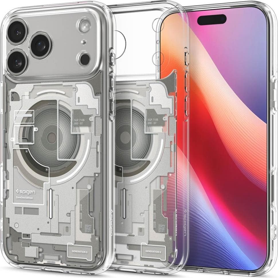 Хибриден кейс с висока степен на защита с MagSafe за iPhone 17 Pro Max - Spigen Ultra Hybrid MagSafe Zero One Case (сребрист)