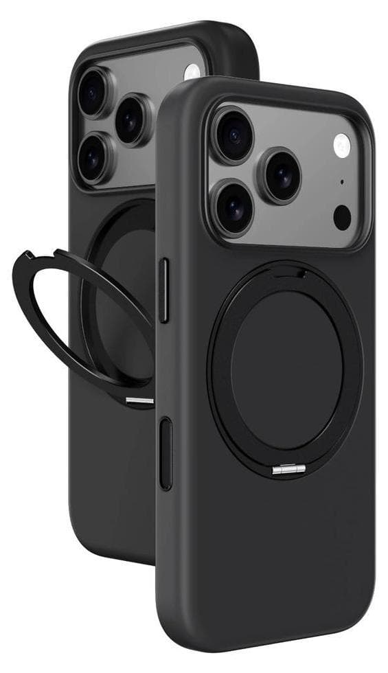 Силиконов (TPU) калъф с MagSafe за iPhone 17 Pro Max - AmazingThing Cloudie MagSpin Magnetic Soft Silicone Case (черен)