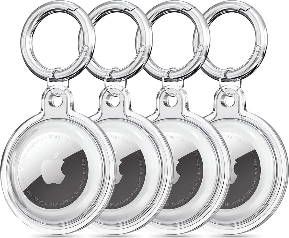 Комплект от 4 броя силиконови кейса за Apple AirTag - Techsuit Secure Holder Silicone (CT15) 4 Pack (прозрачен)