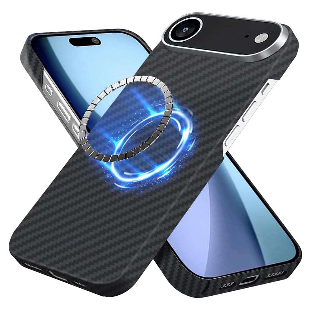 Кевларен кейс с MagSafe за iPhone 17 Air - Techsuit Aramid Fiber MagSafe Ultra Slim Case (черен)