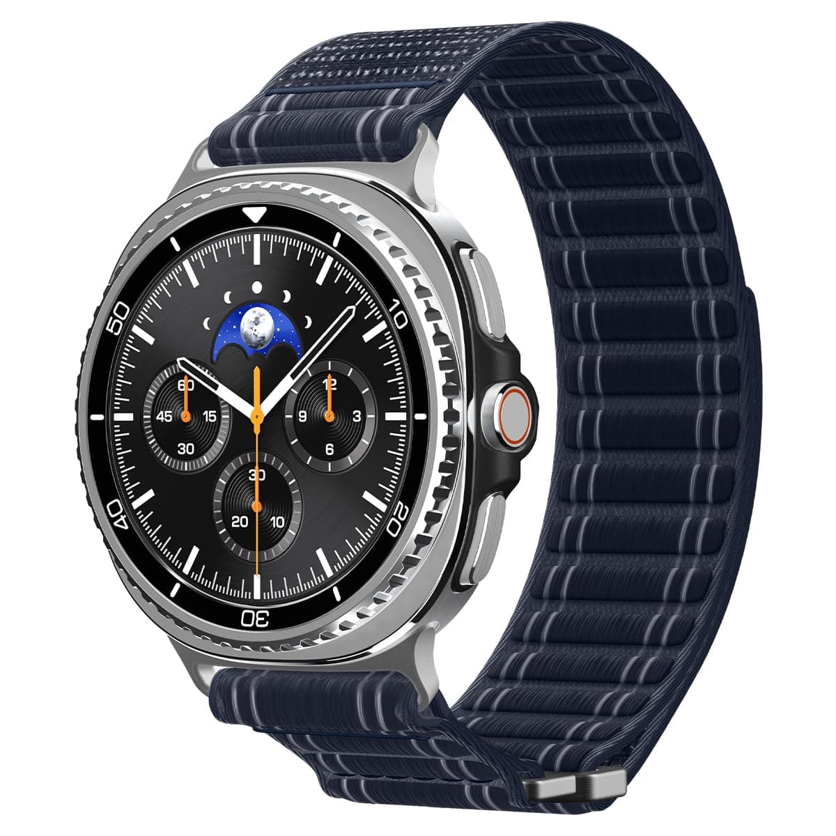 Текстилна каишка за Samsung Galaxy Watch 8 Classic 40мм, 44мм и 46мм - Spigen WBF0 Fabric Sport Band (тъмнисин)