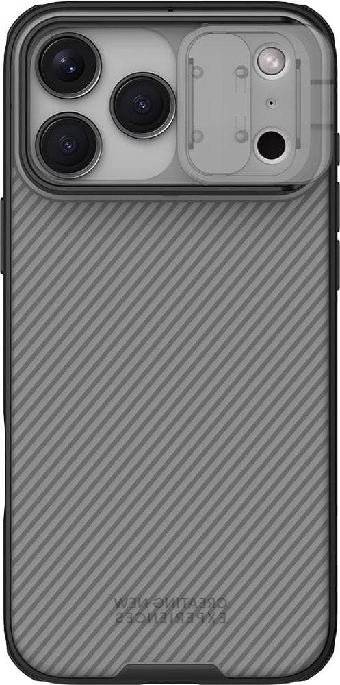 Хибриден удароустойчив кейс за iPhone 17 Pro Max - Nillkin CamShield Pro Hard Case (черен-прозрачен)