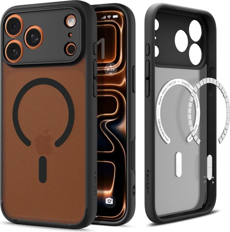 Хибриден кейс с висока степен на защита с MagSafe за iPhone 17 Pro - Spigen Ultra Hybrid MagSafe Zero One Case (прозрачен-сребрист)
