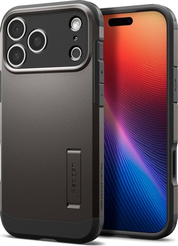 Хибриден кейс с най-висока степен на защита с MagSafe за iPhone 17 Pro - Spigen Tough Armor T MagSafe Case (тъмносив)