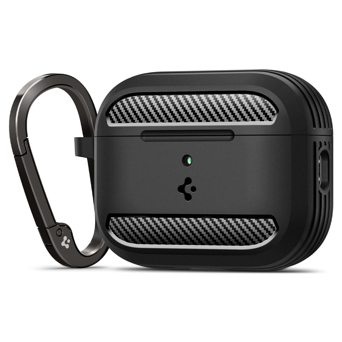 Силиконов удароустойчив кейс с карабинер за Apple AirPods Pro 3 - Spigen Rugged Armor Case (черен)