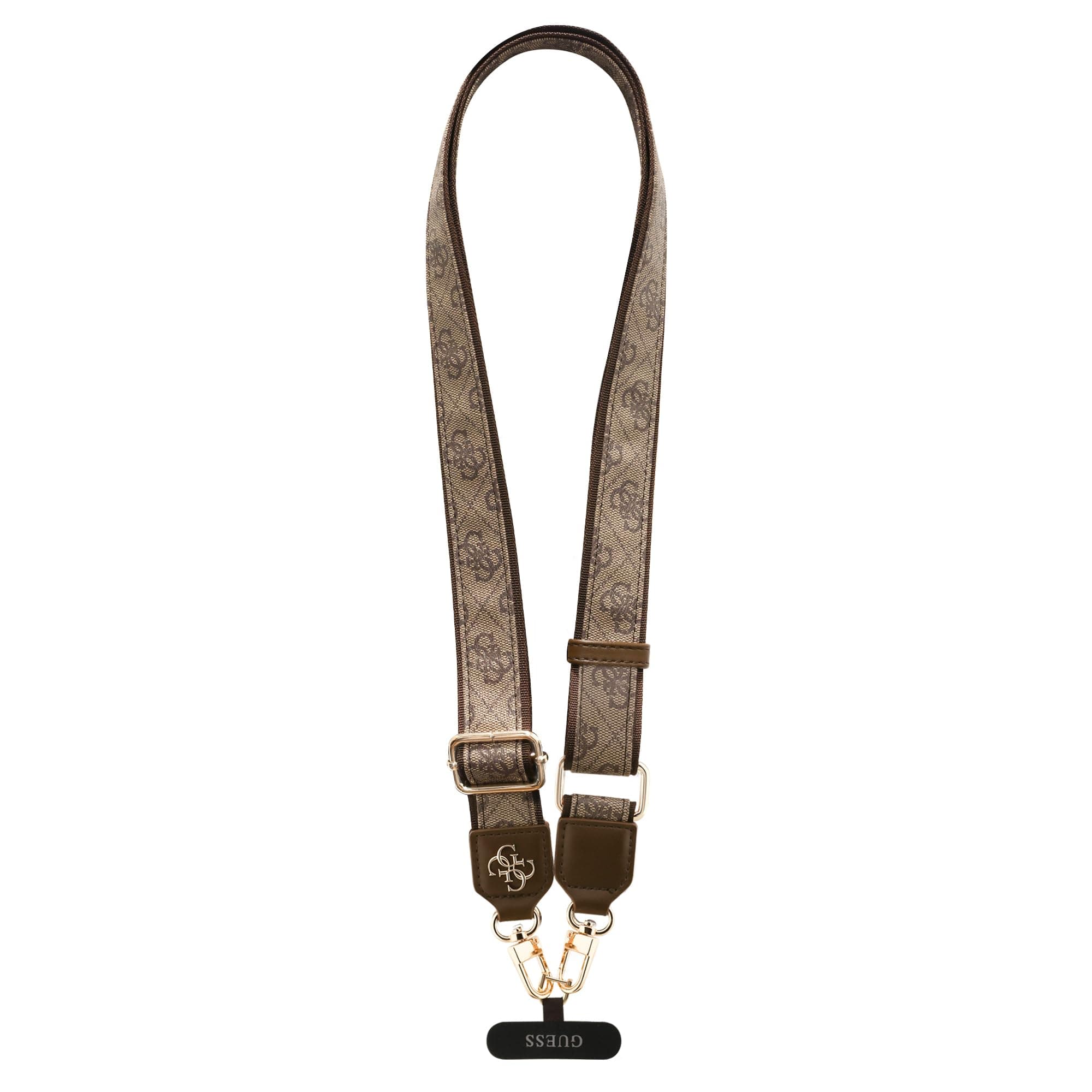 Универсална връзка за носене през врата за смартфони - Guess PU 4G Metal Logo Universal Crossbody Strap (кафяв)
