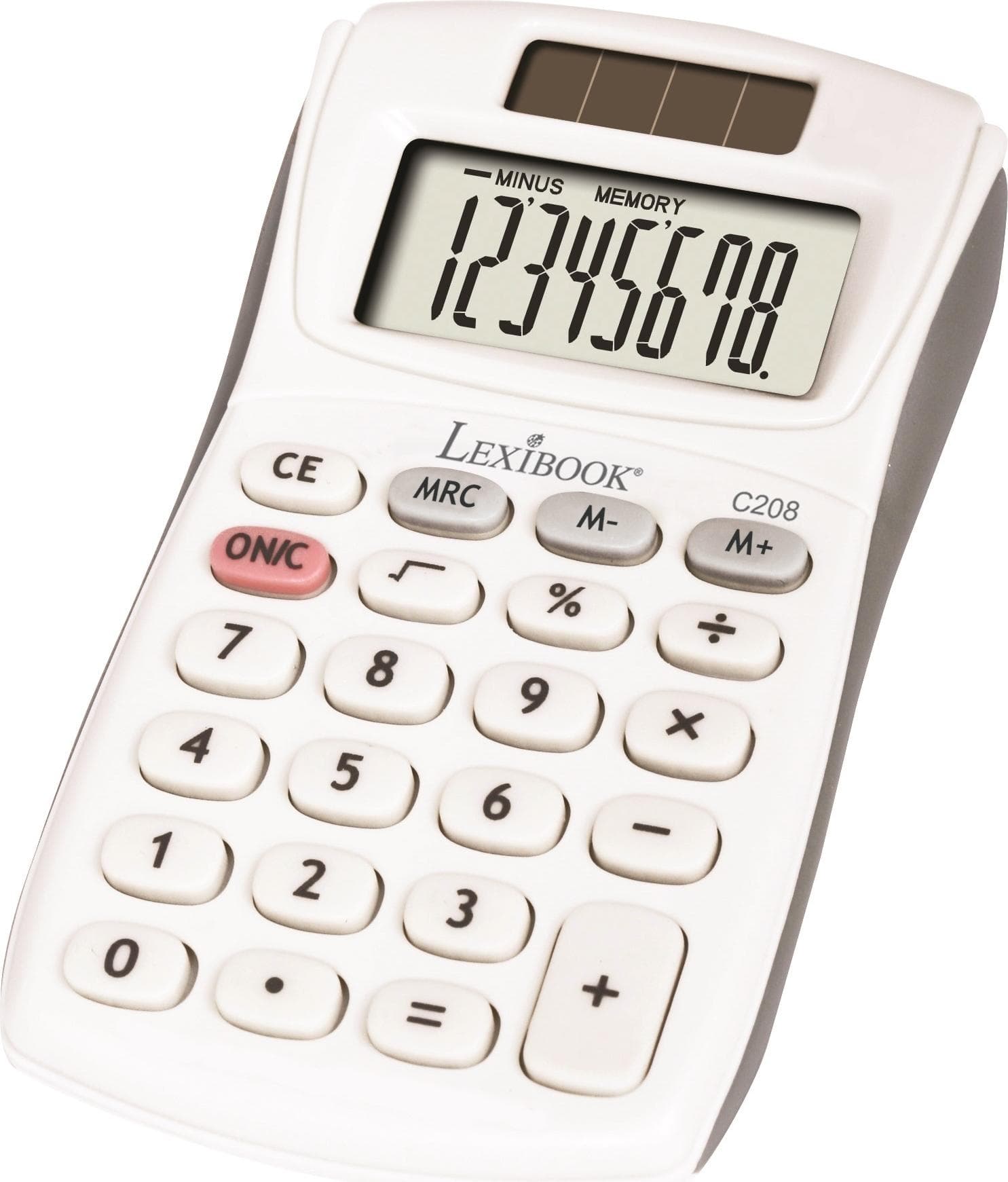 Джобен калкулатор с 8 символа - Lexibook 8-Digit Pocket Calculator with Dual Power Supply (бял)