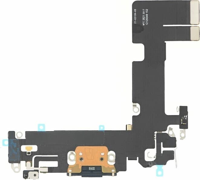 Лентов кабел с Lightning конектора и долните микрофони за iPhone 13 - OEM iPhone 13 System Connector and Flex Cable (черен)