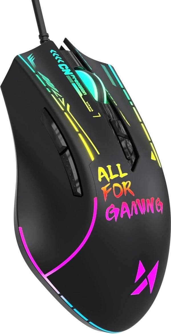 Оптична геймърска мишка с LED подсветка - Wozinsky WMGK-7200 Wired Optical Gaming Mouse 7200 DPI (черен)