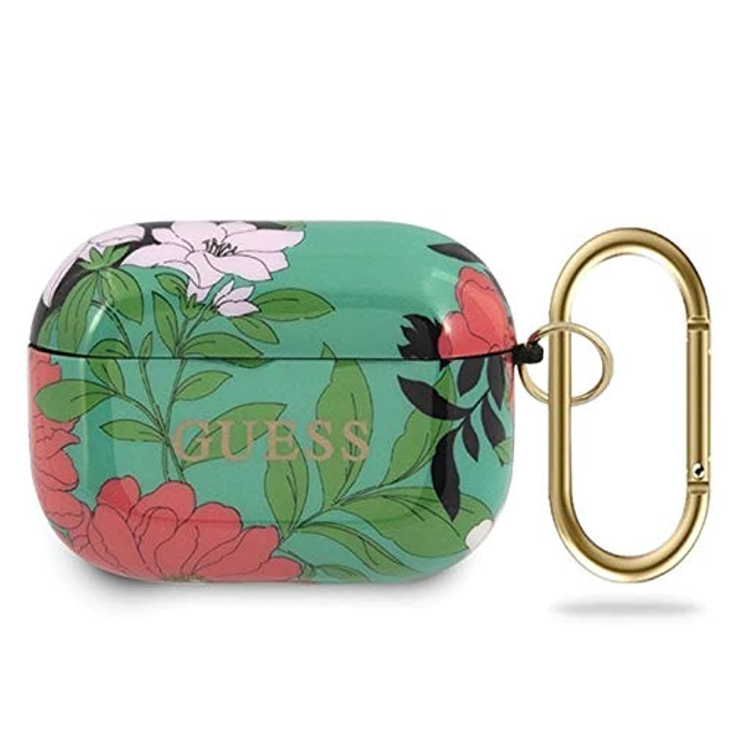 Защитен калъф Guess Flower Collection No.1 за Apple Airpods Pro, зелен