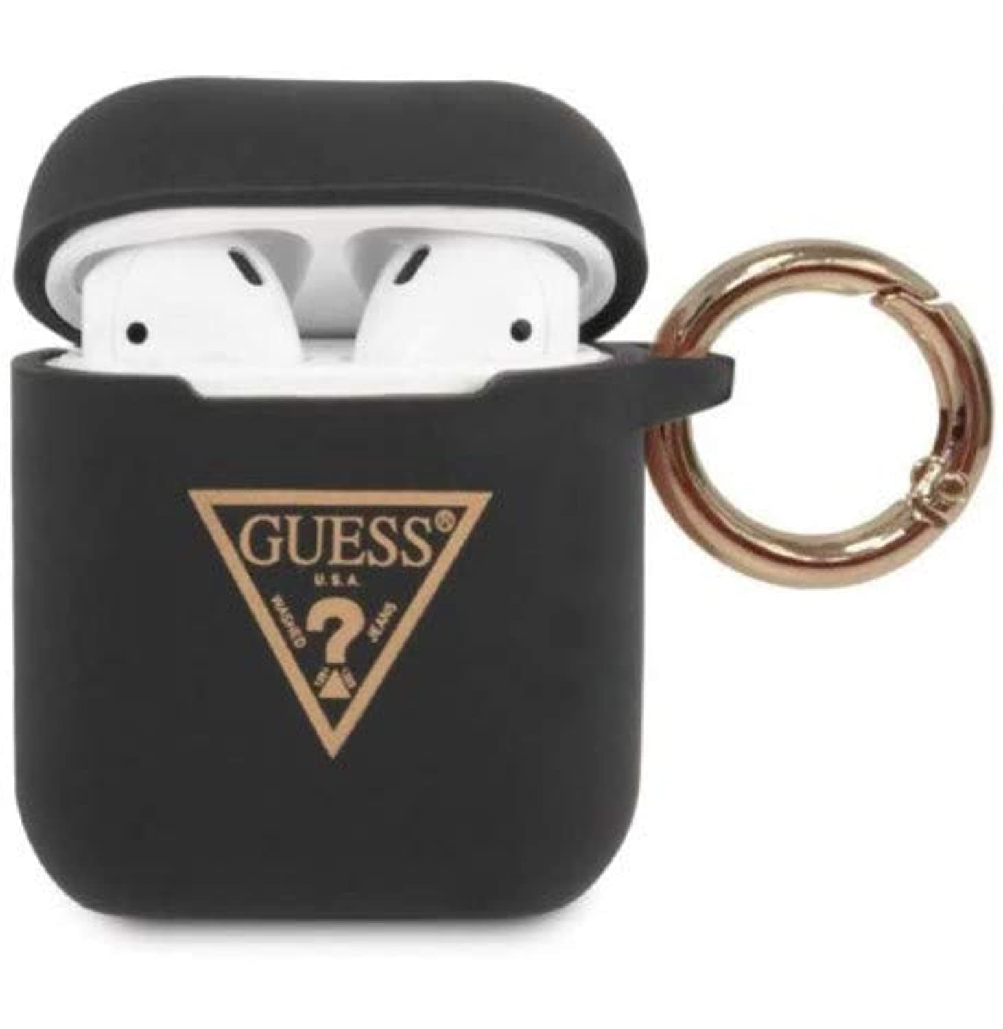 Защитен калъф Guess Triangle за Apple Airpods / Apple Airpods 2, черен