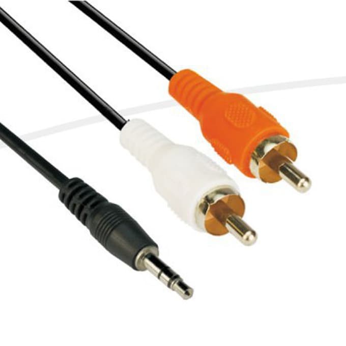 Кабел VCom CV212, 3.5mm Jack (м) към 2x RCA Chinch(м), 10m, черен