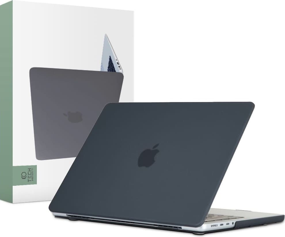 Предпазен кейс за MacBook Pro 16 M1 (2021), MacBook Pro 16 M2 (2023) - Tech-Protect SmartShell Matte Case (черен-мат)